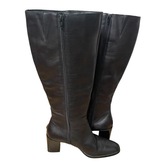 Karen Scott Women Knee High Boots Annalise Size US 9M Black Leather - Picture 4 of 10